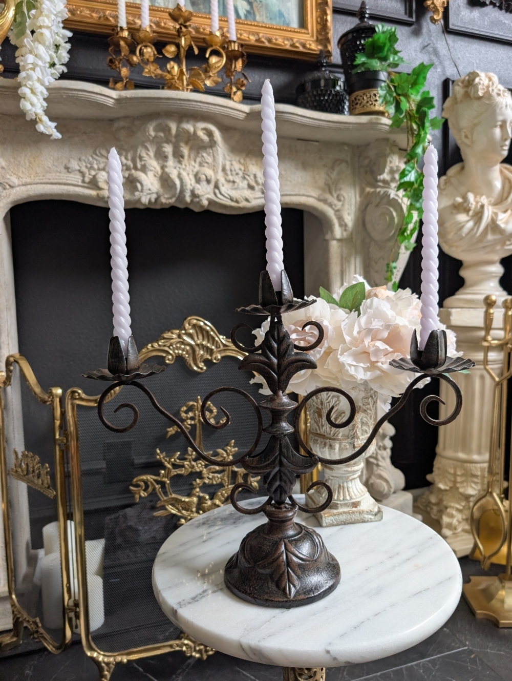 Vintage Southern Living At Home Sherwood Forest Iron Candelabra Candle Holder